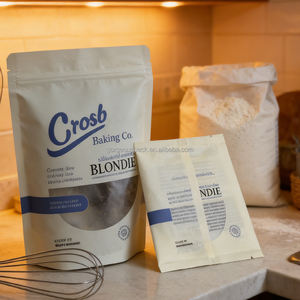 Bolsas de sellado trasero laminadas en PE blanco lechoso mate con logo personalizado y sellado de 3 lados para galletas y bizcochos - Product Image 2