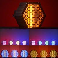 Projecteurs de scène hexagonaux rétro en métal, LED Pixel Blinder avec émetteur DMX sans fil, éclairage de fond plat 200W pour DJ, bars et événements.