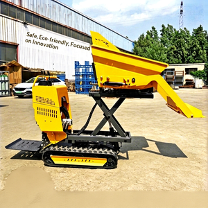 HangKangCM Mini-chargeuse sur chenilles, pelle rétrocaveuse et benne basculante avec levage et chargement automatiques entièrement hydrauliques pour le transport en exploitation agricole et en verger - Product Image 1