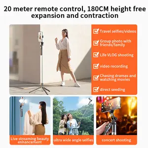 Multi Angle Live Streaming Rotating Phone Holder Phone Stabilizer Tripod With Remote Control For Panoramic Shooting