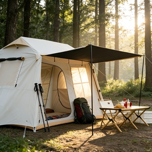Tente de camping familiale professionnelle avec <span class=keywords><strong>abri</strong></span> solaire intégré et système de support pour un confort tout au long de la journée - Product Image 1
