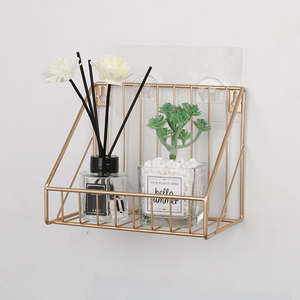 Estante de pared moderno de metal negro y madera para sala de estar, cocina, baño, elegante soporte de almacenamiento de exhibición flotante, muebles - Product Image 4