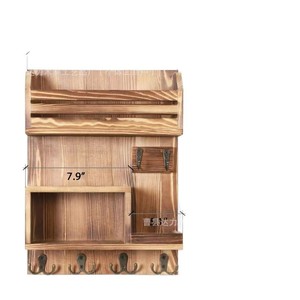 Wooden <b>Wall</b> <b>Mounted</b> Storage Rack 4 Layers Multi Purpose Mail Key Organizer Living Room Decorative <b>Shelf</b> - Product Image 5