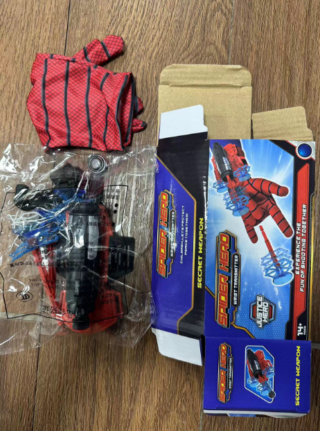 Lanciatore + Corda +2 cinghie +3 proiettili + Guanti Scatola colorata