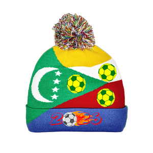 Équipe de football personnalisée Jacquard <span class=keywords><strong>Maurice</strong></span> Drapeau Supporter Chapeaux Événement sportif mondial Bonnets Rugby Football Club Cup Fan Bonnet tricoté - Product Image 3