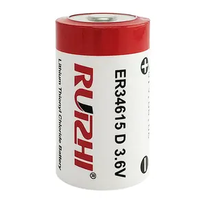 Lityum pil şarj edilemez ER34615 3.6V 19000mAh birincil lityum pil ultrasonik akış ölçer için