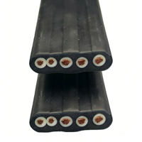 Câble YFFB plat en cuivre isolé par caoutchouc, haute flexibilité, ignifuge, pour grue, convoyeur, élévateur, 3x4-6 4x6 450V basse tension