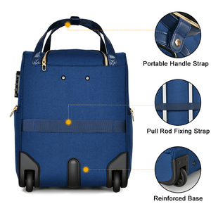 Maleta de Viaje de Poliéster 420D de Alta Calidad, Ligera, Duradera, con Cremallera, Suave, para Llevar Debajo del Asiento, con Ruedas Giratorias - Product Image 6