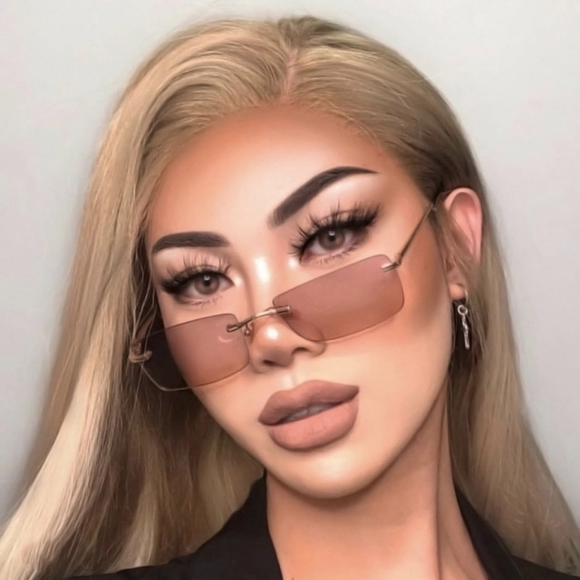 Stylish Small Rectangle Sunglasses Women Men Tinted Frameless Eyewear Ultralight Ocean Color Lens Sun Glasses Shades