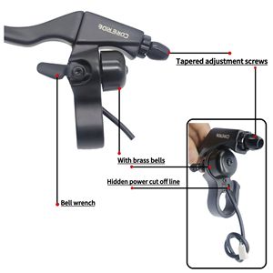 Levier de frein gauche droit en option Levier de frein Hall linéaire à 3 fils avec <span class=keywords><strong>poignée</strong></span> de frein à cloche pour Scooter E-bike Bicycle 160mm Rotor - Product Image 5