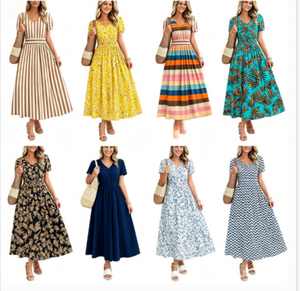 Vestido de Verano para Mujer con Detalle de Volantes, Mezcla Aleatoria de Colores, Venta al por Mayor, Envío Consolidado Multipieza - Product Image 4
