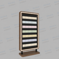 Kainice-Présentoir double face en bois pour cartes cadeaux, présentoir pour cartes de jeu à collectionner, éclairage LED