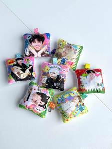 Wholesale Soft Baby Plush Fabric Pillow Custom Mini Cotton Charms Keychains with Jungkook Jimin Jhope Suga v Rm Jin Photo - Product Image 6