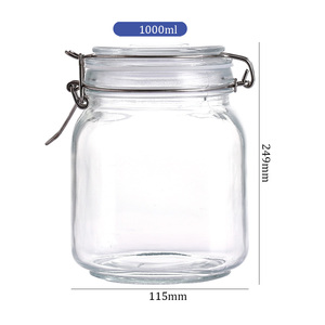 Frasco de Vidrio Hermético Reciclable y Ecológico de 1000 ml con Tapas de Alambre de Acero Inoxidable 304 con Cierre de Clip Cuadrado, Diseño Seguro para Alimentos - Product Image 2