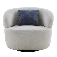Fauteuil pivotant individuel personnalisé, fauteuil barillet confortable pour salon, fauteuil rond en bouclette, fauteuil d'appoint circulaire en sherpa