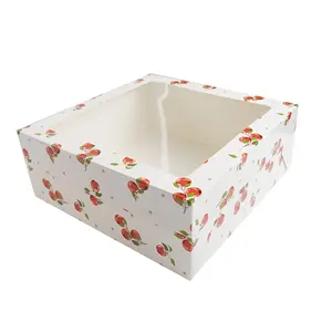 Sakura Cherry Blossoms Gift Paper Box Recycled Cake Box with Matt Lamination and UV Coating for Food Industrial Use