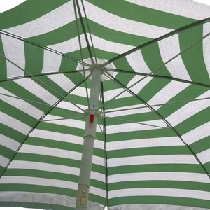 Sombrilla de Playa de 1.8M, Verde y Blanca a Rayas, de Poliéster con Marco de Aluminio, para Sombra en Exteriores - Product Image 5