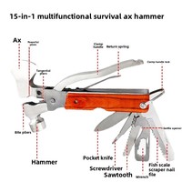 Kit de survie d'urgence sac à dos ensemble d'équipement extérieur avec lampe de poche de premiers soins pelle Multitool Paracord pour le camping