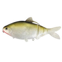 Leurre de pêche en plastique souple artificiel, design de queue de poisson en fibre réaliste, 24 cm, 202 g, appât coulissant