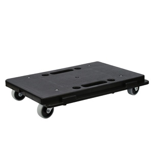 Black Plastic Platform Cart With Four Wheels Movable Storage <b>Trolley</b> For Home Office Use - Product Image 5