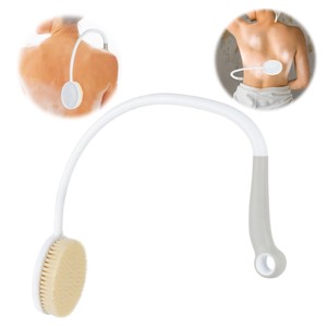 1 pièce Brosse de douche dorsale exfoliante en nylon souple, en forme de U, pliable, à long manche courbé, pour personnes âgées à mobilité réduite - Product Image 1