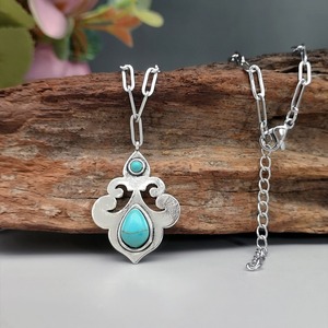 Collana con Ciondolo in Stile Bohémien Colore Turchese Design Vintage per Donne - Product Image 6