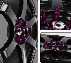 AUSO 550SJ M12 X P1.5 Jantes en aluminium anodisé Écrou de roue forgé avec écrous et boulons d'accessoires de verrouillage de pointe - Product Image 2