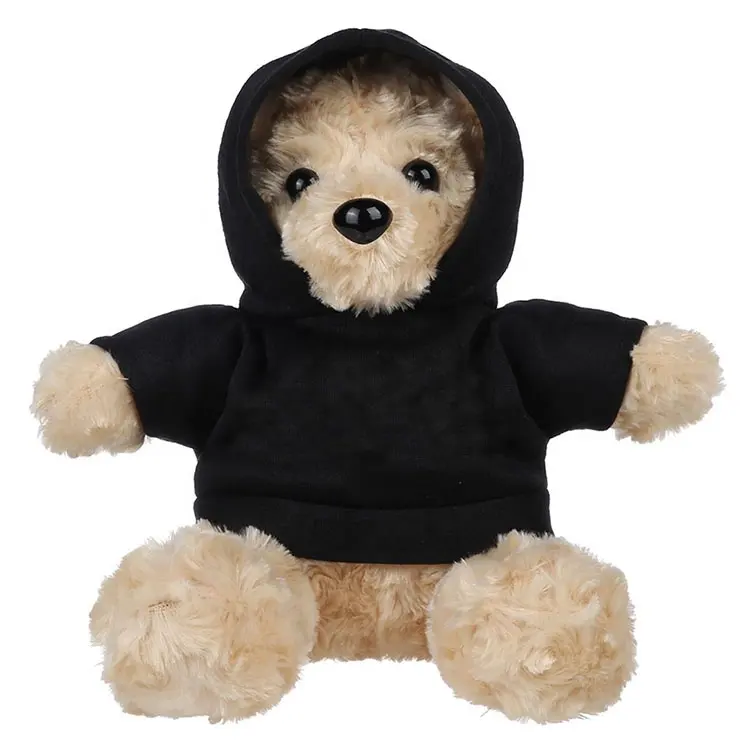 Nuovo Design morbido peluche peluche orsacchiotto con LOGO personalizzato con cappuccio felpe con cappuccio orsacchiotto nero orso giocattoli
