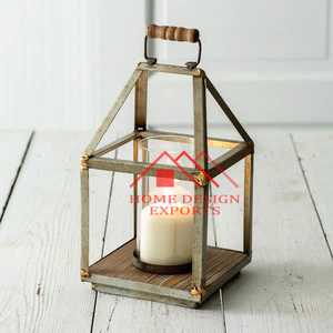 Farol de Vela para Decoración Interior y Exterior, Estilo Rústico de Granja, Farol de Hierro Gris para Interiores y Exteriores - Product Image 3