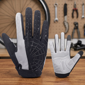Leather Motocross Racing Gloves Unisex Full <b>Finger</b> Non-Slip Palm Guard for Off-road MX MTB DH Mountain <b>Bike</b> Downhill Cycling - Product Image 3