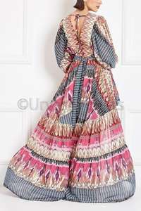 <b>Women</b> Summer Maxi Long Dresses <b>Sexy</b> Vintage Floral Printed Ladies Full Sleeves Boho Maxi Dress - Product Image 2