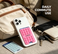 Özel Logo Baskılı Yapışkanlı Silikon Telefon Kart Tutucu Kredi Kartı Cebi İş Kampanyası Kurumsal Promosyon Hediyesi