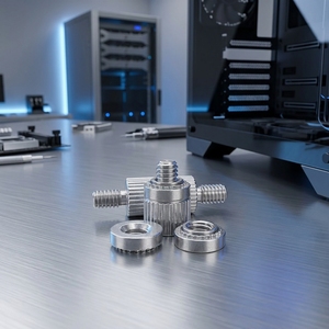 สกรูหัวจมแบบมีลายกันลื่น ผลิตด้วยเครื่อง CNC สำหรับเคสคอมพิวเตอร์ แร็คเซิร์ฟเวอร์ และขาตั้งจอภาพ ใช้ขันด้วยมือ - Product Image 3