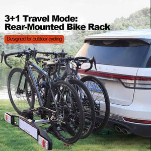 Support de vélo de haute qualité en alliage d'aluminium pour 3 à 4 vélos, crochet arrière pour SUV, remorque pour vélos - Product Image 2