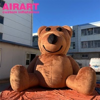 Mascotte d'ours brun gonflable de décoration d'activité de festival de Noël, ballon mignon gonflable d'ours avec le tissu doux