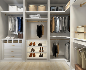 Personalizado moderno MDF Metal vidrio Walk-In armario diseño con espejo dormitorio gabinetes organizador armario personalizado ropa gabinete - Product Image 4