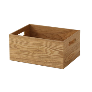 Organizador de madera para despensa de cocina, caja de almacenamiento de libros de ropa de gran capacidad con mango, madera contrachapada, venta al por mayor - Product Image 1