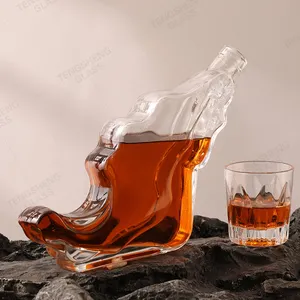 Ciciglow Wine Bottle Transparent Glass Whisky Bottle Container For Vodka Liquor Whisky