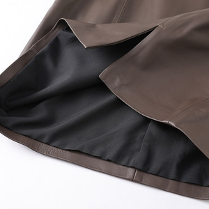 Jancoco Vente <span class=keywords><strong>en</strong></span> gros Nouvelle arrivée Jupes fendues de luxe pour femmes <span class=keywords><strong>Jupe</strong></span> <span class=keywords><strong>en</strong></span> <span class=keywords><strong>cuir</strong></span> <span class=keywords><strong>véritable</strong></span> sur mesure à taille haute - Product Image 4