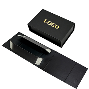 Boîte cadeau magnétique personnalisée, emballage rigide en forme de livre avec couvercle rabattable, finition brillante, matériaux recyclés, option bougie - Product Image 1