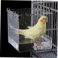 Mangeoire automatique pour oiseaux, mangeoire pour cage à oiseaux sans dégâts, mangeoire pour animaux de compagnie, boîte de nourriture en acrylique pour graines, pour perruche, canari, calopsitte, perroquet