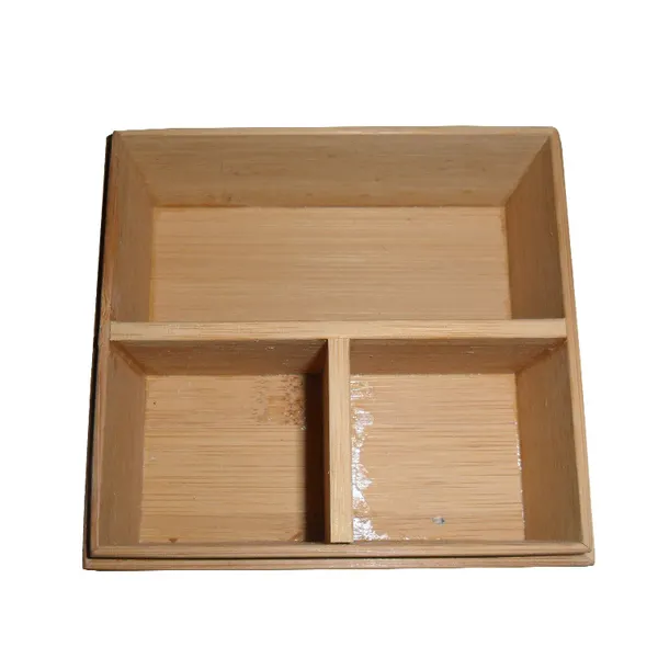 Caixa de armazenamento de bambu quadrada para proteção ambiental, caixa de embalagem, armazenamento doméstico