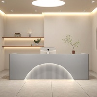 Comptoir de réception en bois massif, design moderne, durable, pour salon de beauté, salon de coiffure, clinique dentaire, bar et magasin de vêtements