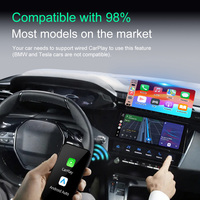 Support CarPlay sans fil 2-en-1 avec connexion USB, charge rapide, Plug & Play, navigation, prise en charge vocale, compatible iPhone et Android, WiFi, Bluetooth