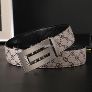 Cinturón de marca de lujo de negocios masculino de moda de cuero con hebilla automática para hombres jóvenes 2024 - Product Image 4