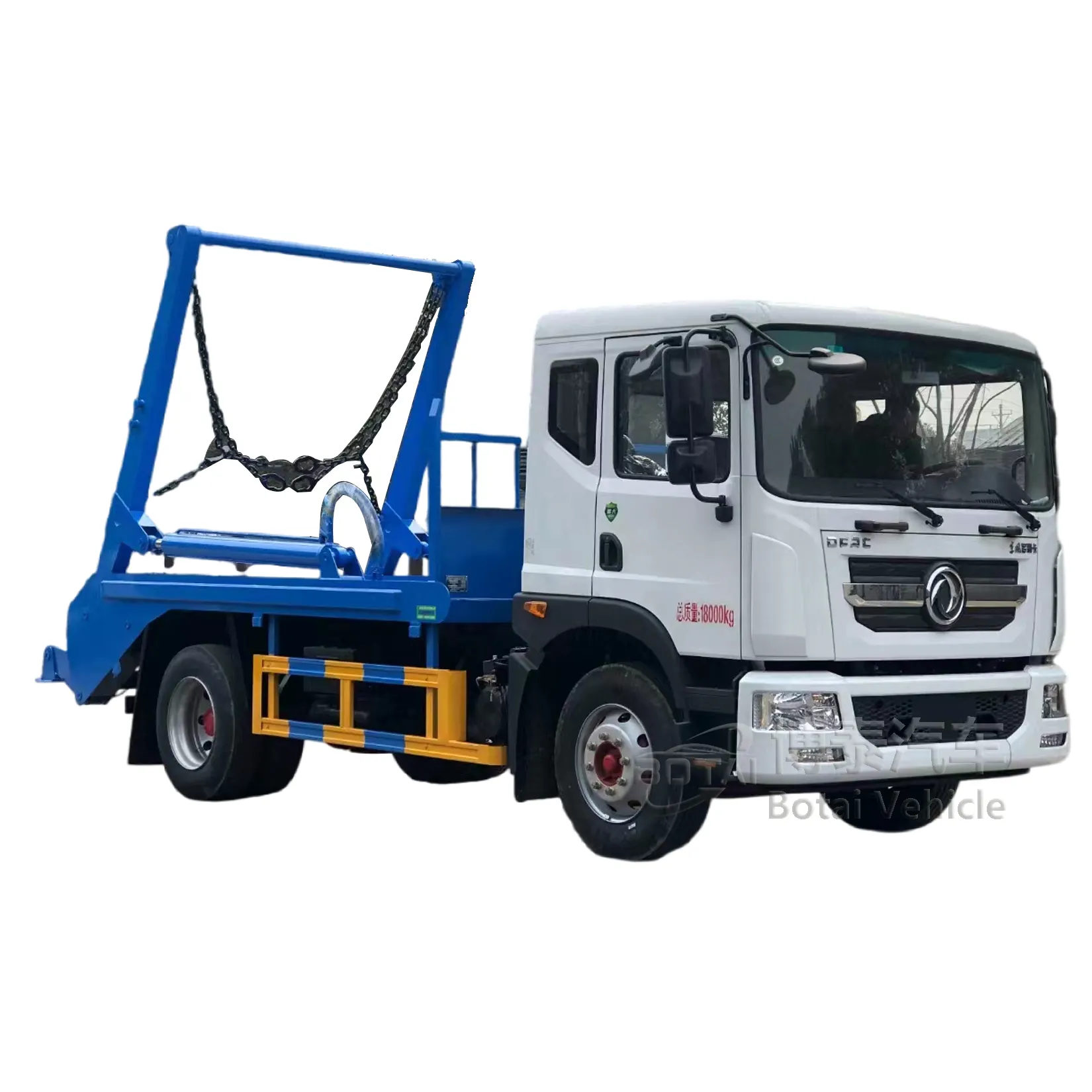 Wheeler skip truk pengangkut 9-10cbm, truk sampah lengan ayun 4x2 LCV lengan ayun, wadah tempat sampah