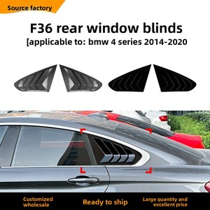 Cubiertas Decorativas para Ventanas Laterales Traseras en Negro Brillante ABS, Aptas para BMW Serie 4 F36 <span class=keywords><strong>Gran</strong></span> Coupé 2014-2020 - Product Image 2
