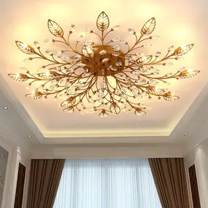 Luz de techo de cristal de lujo moderna personalizada creativa flor patrón dormitorio y sala de estar accesorios de iluminación