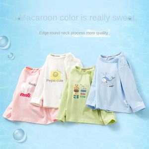 Kids' Long-Sleeved Knitted Casual <strong>T</strong>-<strong>Shirt</strong> Spring Autumn Cotton Eco-friendly Cartoon Print for Girls Boys - Product Image 1