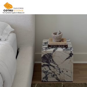 Lusso Villa Calacatta plinto in marmo viola camera da letto <span class=keywords><strong>cubo</strong></span> <span class=keywords><strong>tavolino</strong></span> in pietra naturale italia <span class=keywords><strong>tavolino</strong></span> da caffè - Product Image 2